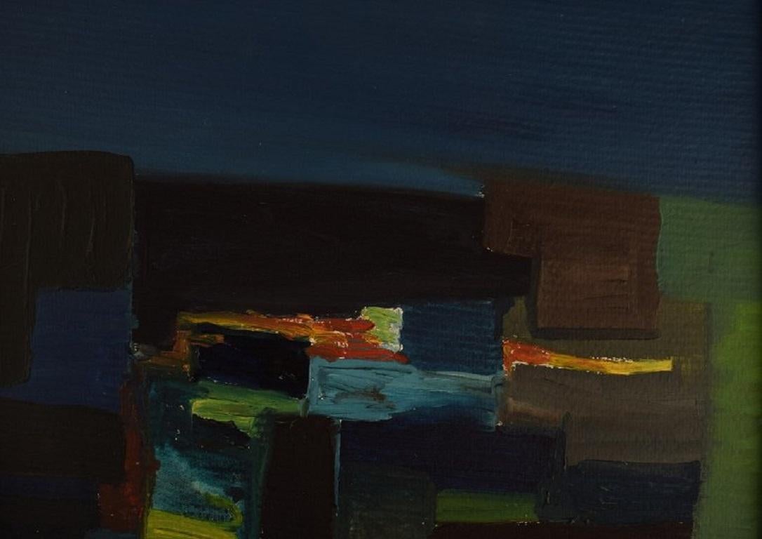 Modern Unknown Swedish Artist, Oil on Board, Abstract Composition, Dated 1968