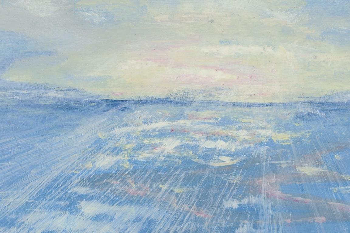 Artista sueco desconocido. Óleo sobre tabla. Vista del mar con puesta de sol. Sueco en venta