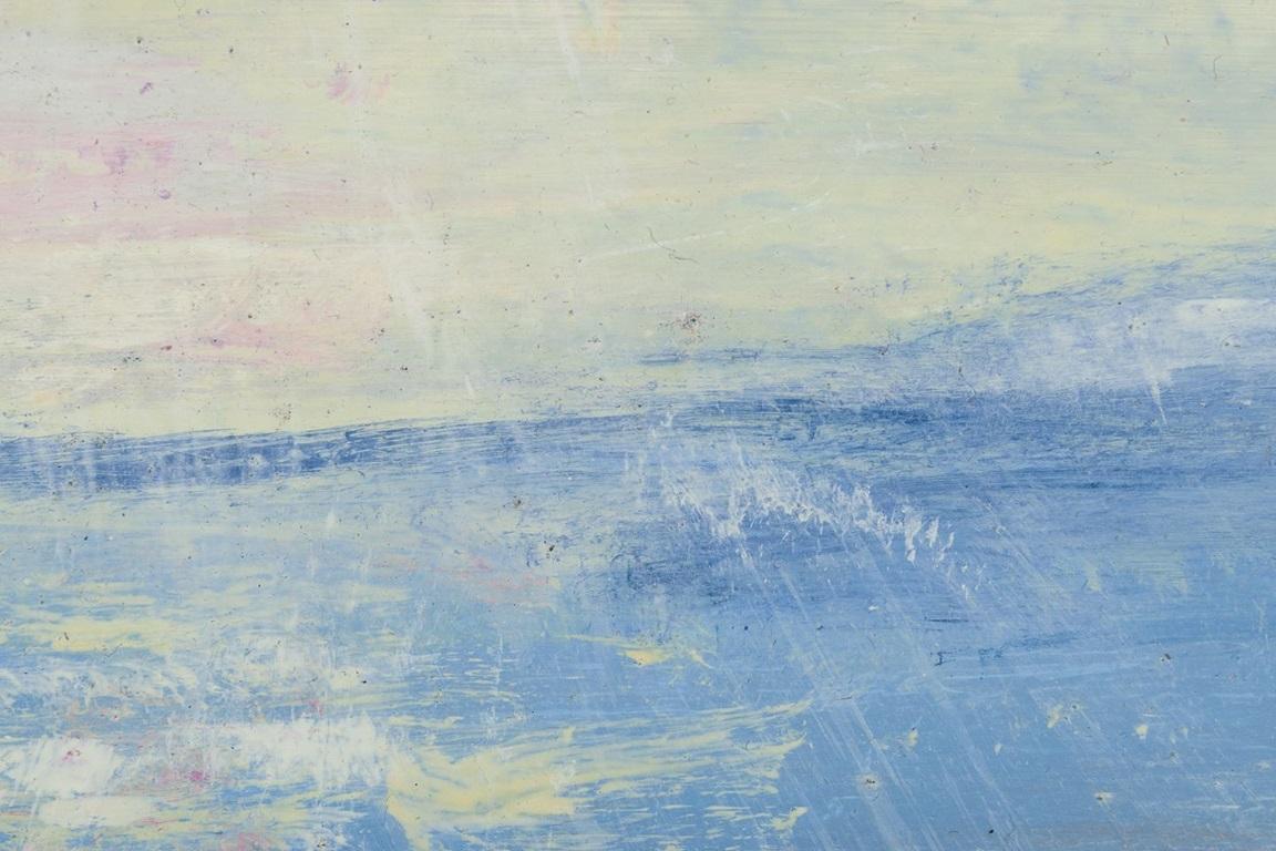 Artista sueco desconocido. Óleo sobre tabla. Vista del mar con puesta de sol. Otro en venta