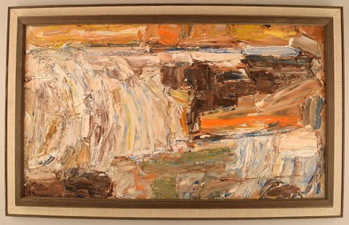 Unknown Swedish artist. Oil on canvas. Modernist landscape. Dated 1963.
The canvas measures: 67 x 38 cm.
The frame measures: 5.5 cm.
Signed.
In very good condition,
20th century Scandinavian Mid-Century Modern.