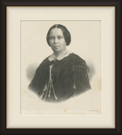 Unknown Woman by W. Graupenstein, Original Antique Lithograph, 1864