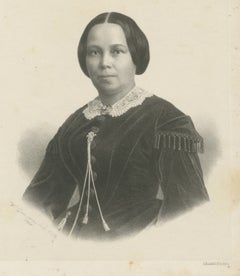 Unknown Woman by W. Graupenstein, Original Antique Lithograph, 1864