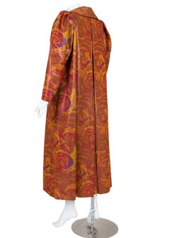 Unlabeled Givenchy Haute Couture Copper Floral Silk  Evening Coat Vintage