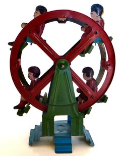 Unmarked Small Four Passenger Hand Crank Driven Wind Up Ferris Wheel Circa 1935