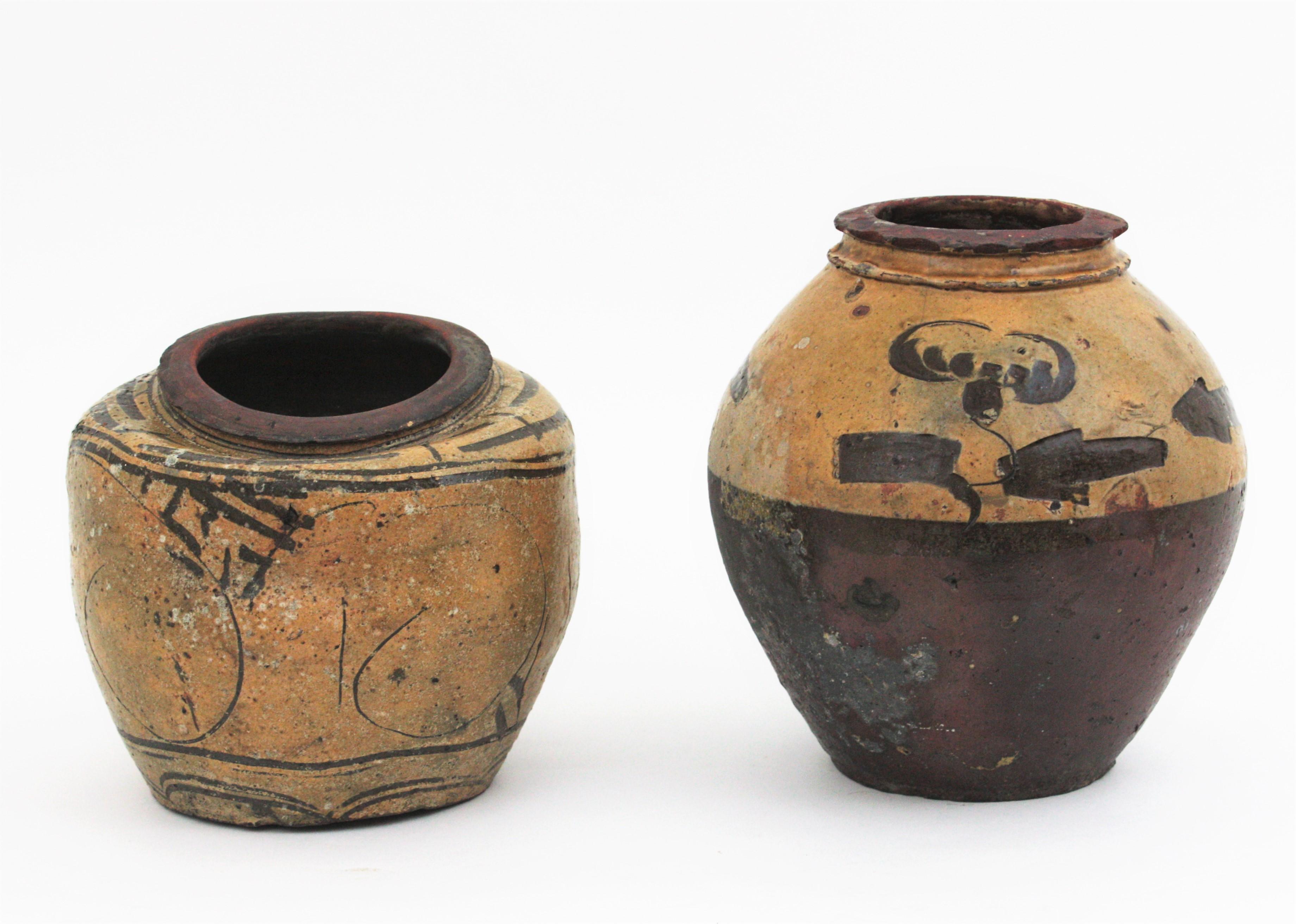 Paar chinesische Terrakotta-Urnen / Gefäße im Angebot 5