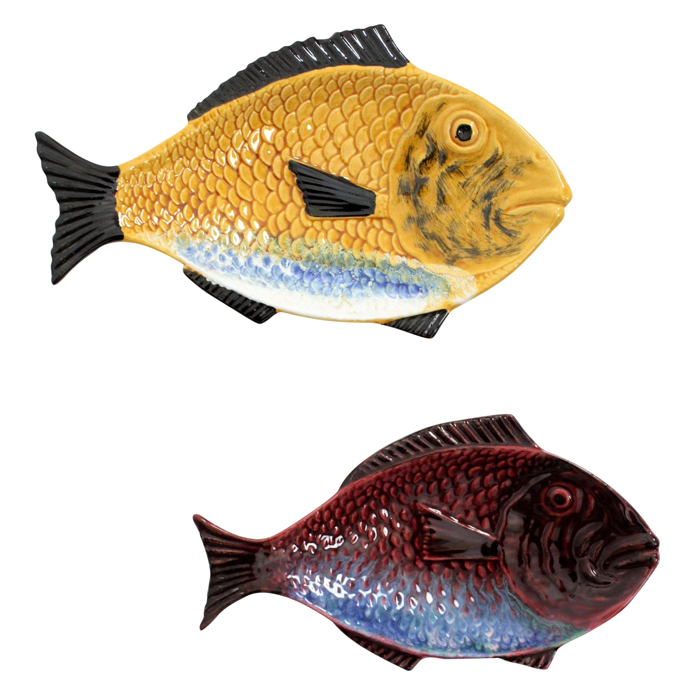 Glazed Ceramic Fish Wall Plates or Wall Decoration