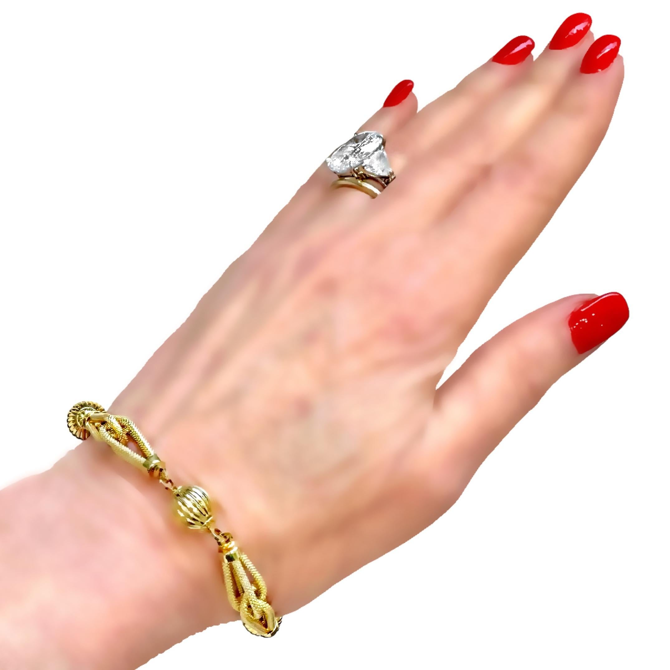 Uno-A-Erre combinaison de chaîne et bracelet de 36,25 pouces de long en or jaune 14k en vente 6
