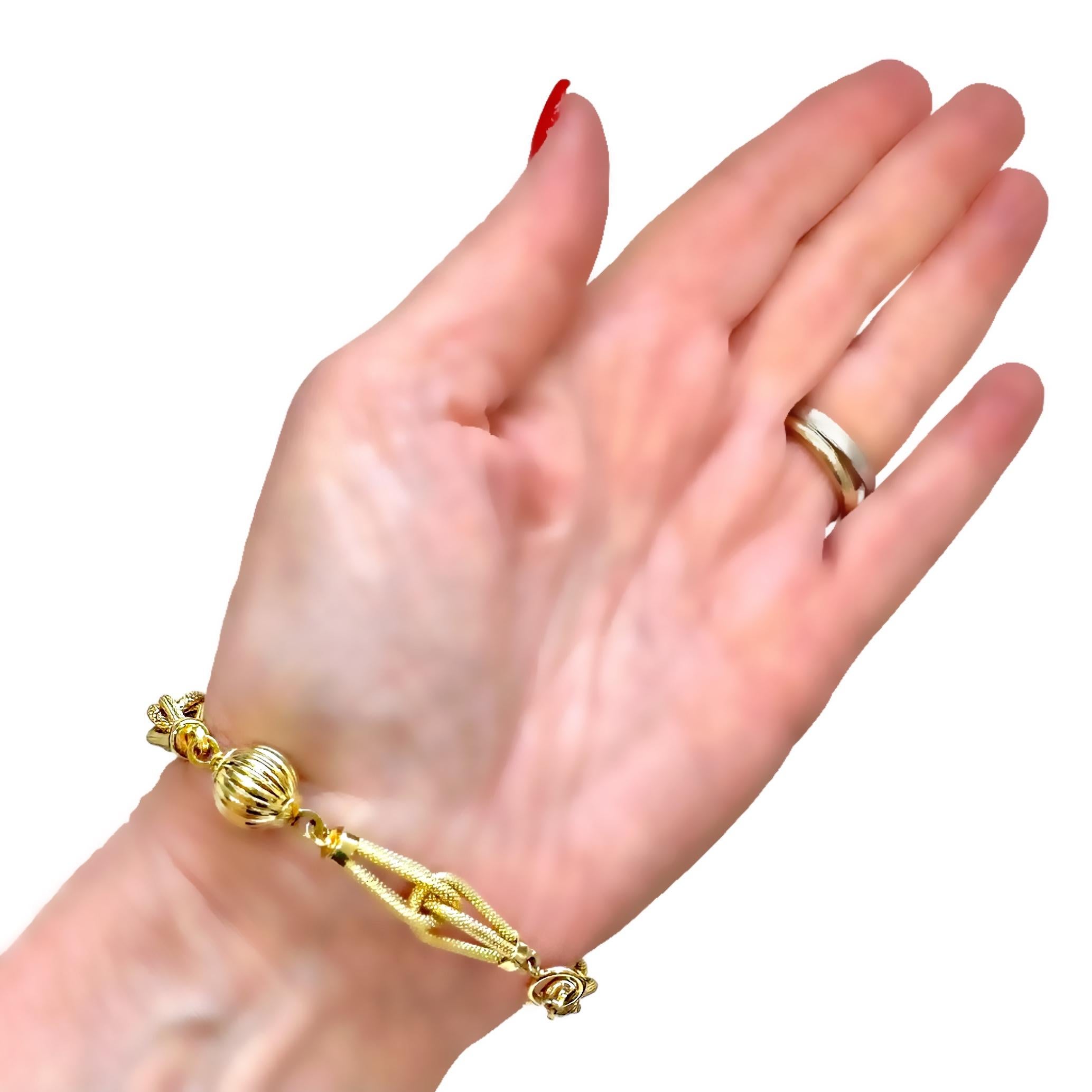 Uno-A-Erre combinaison de chaîne et bracelet de 36,25 pouces de long en or jaune 14k en vente 7
