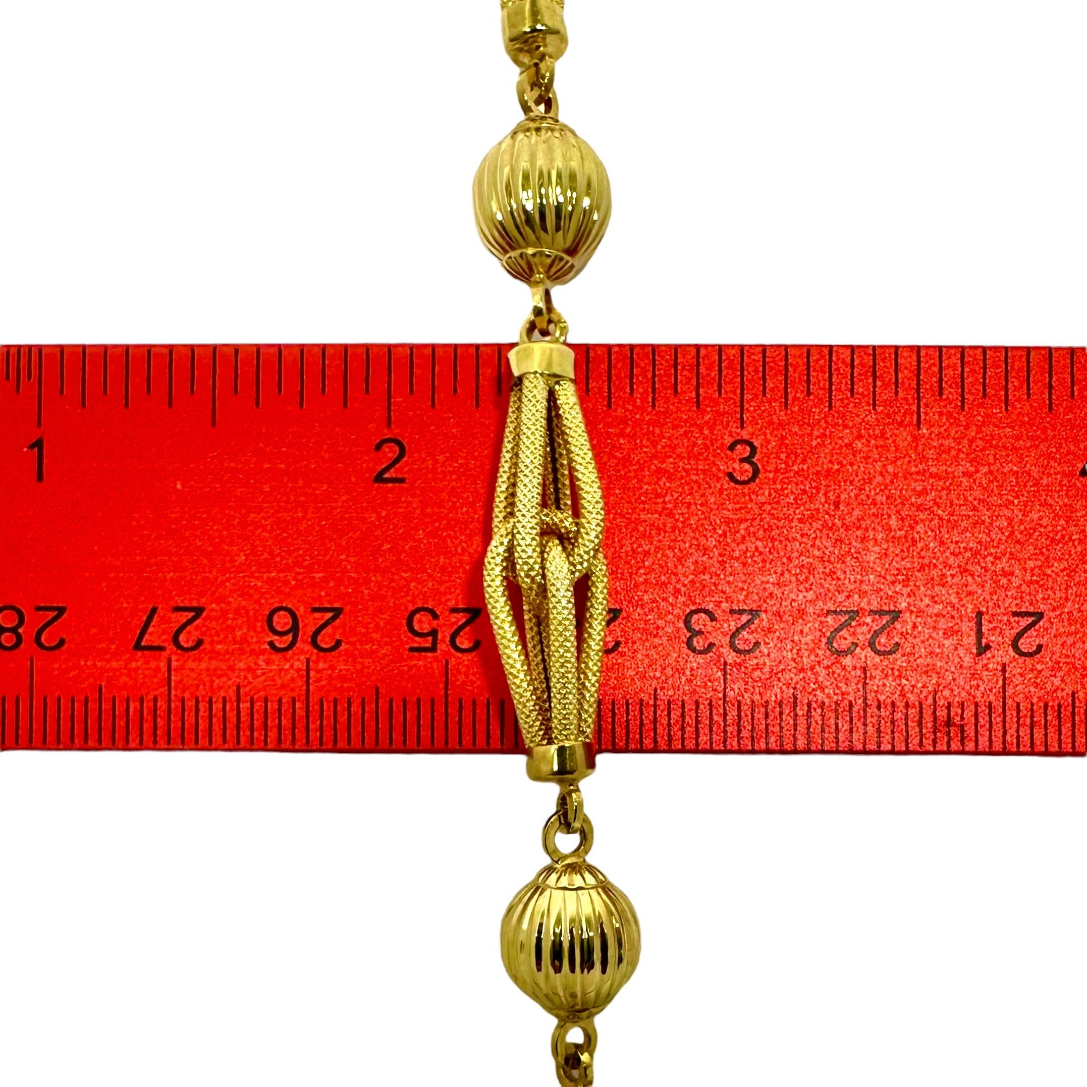 Uno-A-Erre - Collier et bracelet en or jaune 14K d'une longueur de 65,25 pouces Pour femmes en vente
