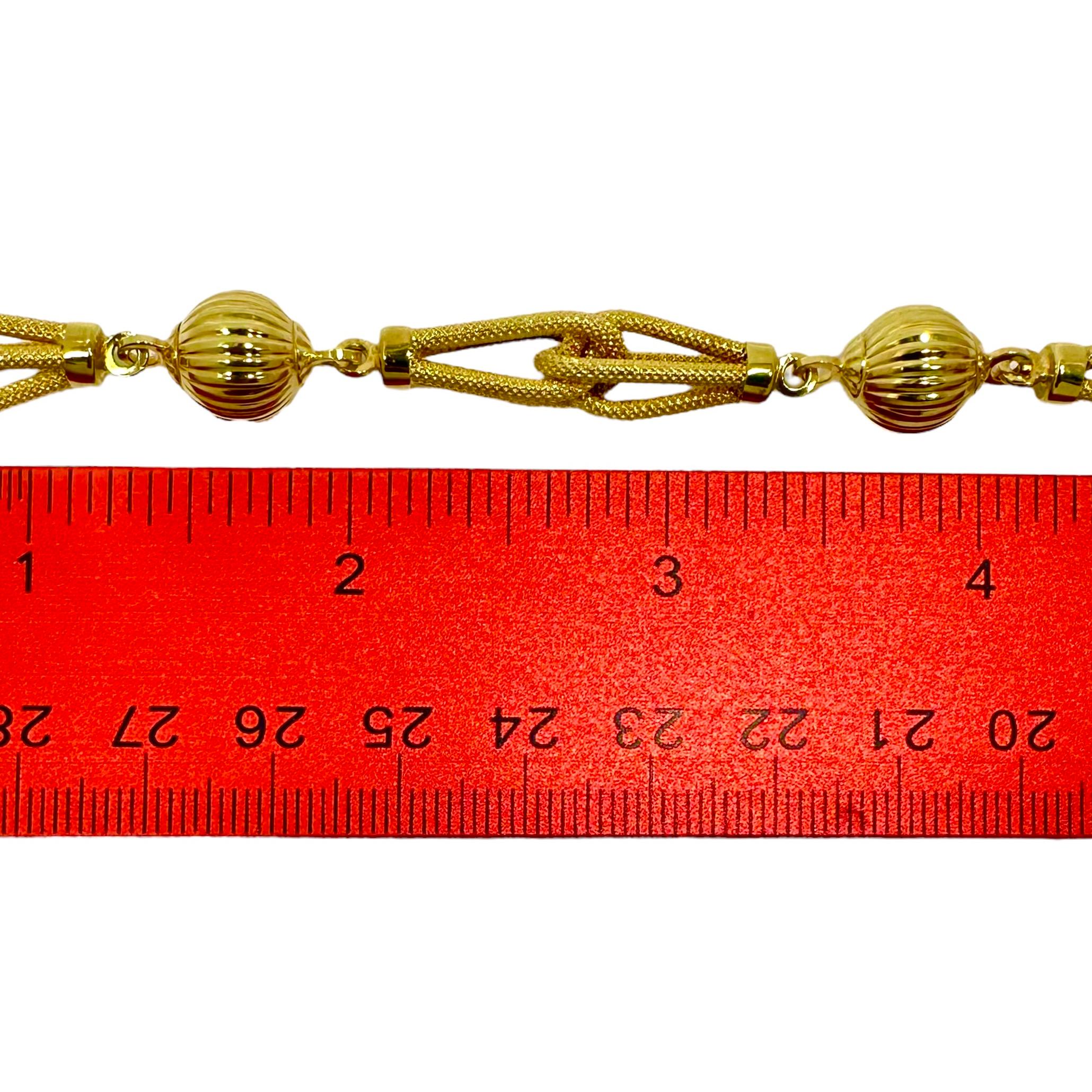 Uno-A-Erre - Collier et bracelet en or jaune 14K d'une longueur de 65,25 pouces en vente 1