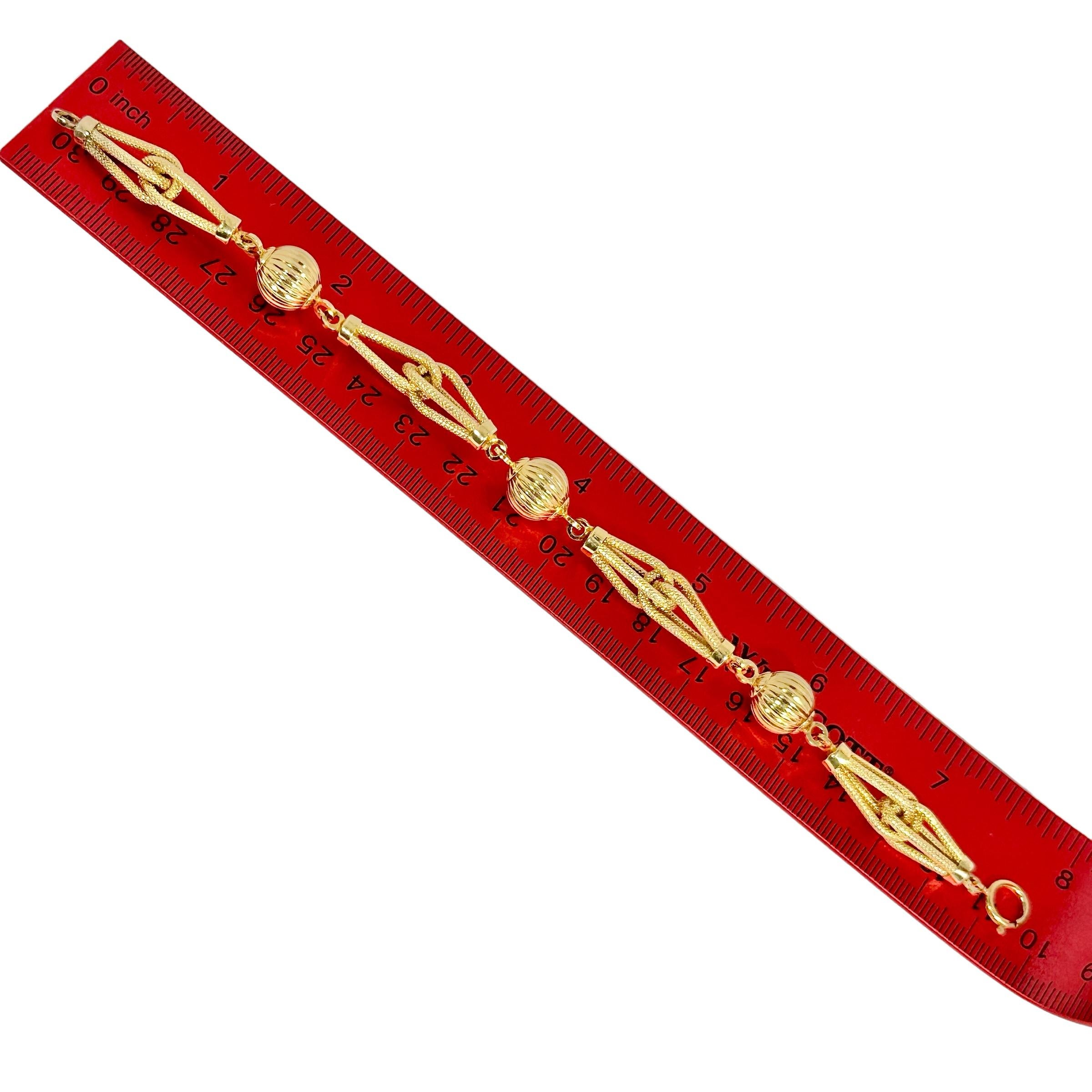 Uno-A-Erre - Collier et bracelet en or jaune 14K d'une longueur de 65,25 pouces en vente 2
