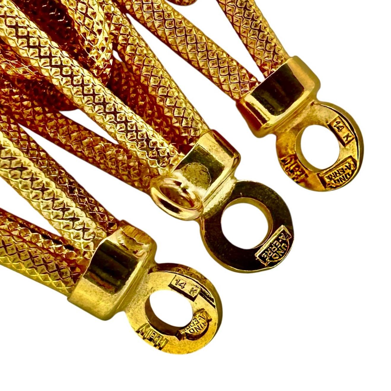 Uno-A-Erre - Collier et bracelet en or jaune 14K d'une longueur de 65,25 pouces en vente 4