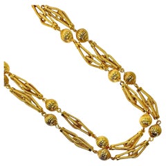 Uno-A-Erre 14K Yellow Gold 65.25 Inches Long Necklace and Bracelet Combination