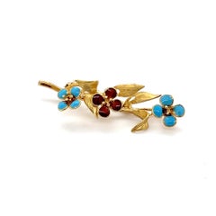Uno A Erre 18k Yellow Gold Enamel Flower Brooch/Pin