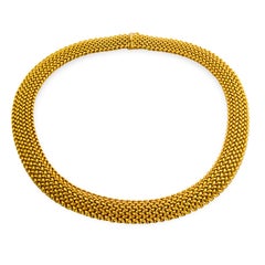 UNO A ERRE Estate Italian 14k Mesh Collar Necklace