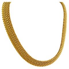 UNO A ERRE Estate Italian 14k Mesh Collar Necklace