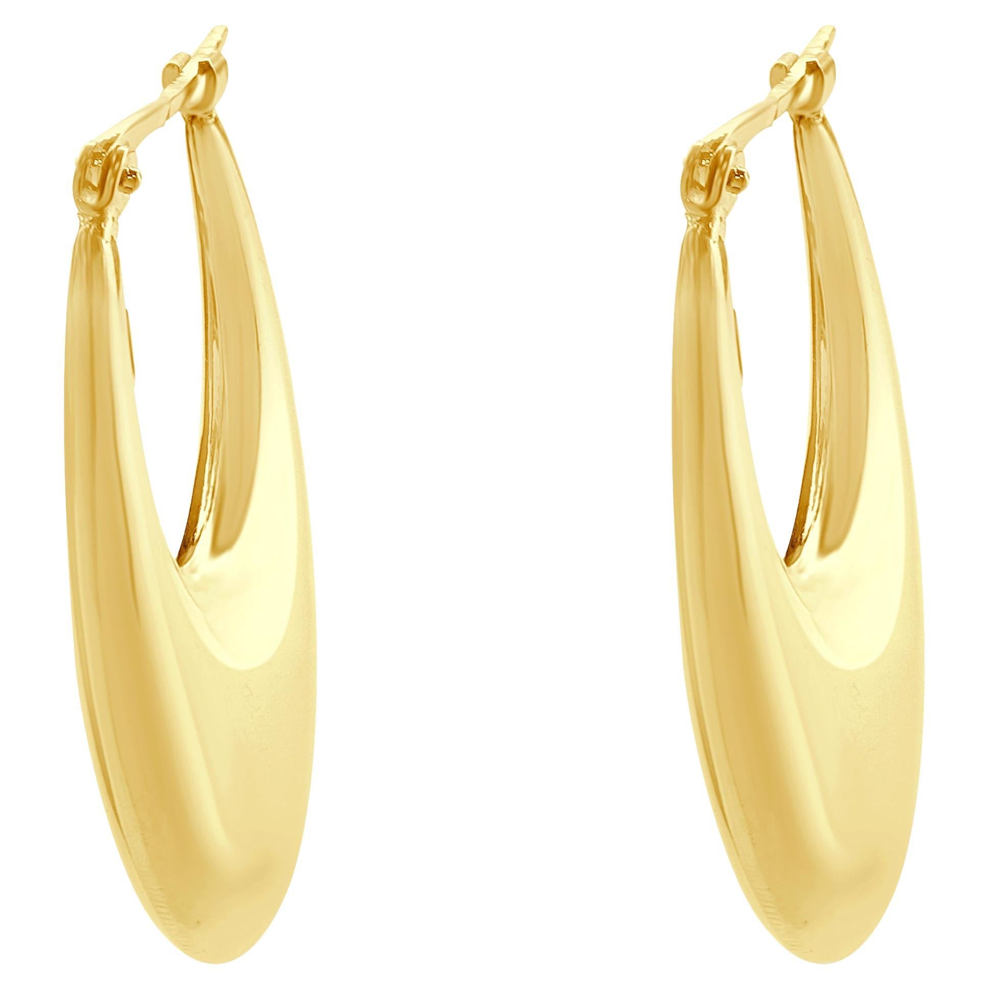 Uno Aerre 18 Karat Yellow Gold Puffed Hoop Earrings