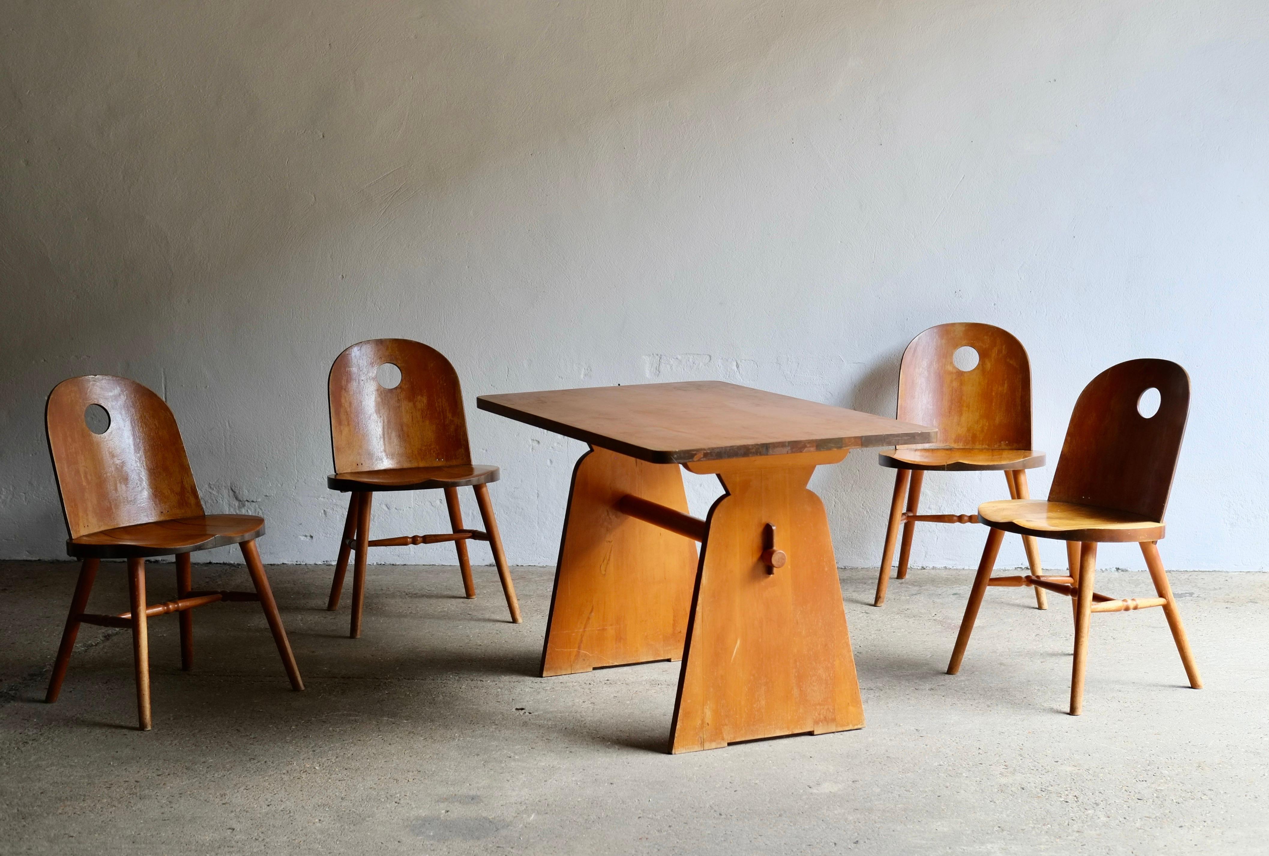 Uno Åhren For Gemla Dining Table & Chairs, 1930's In Good Condition For Sale In London, GB