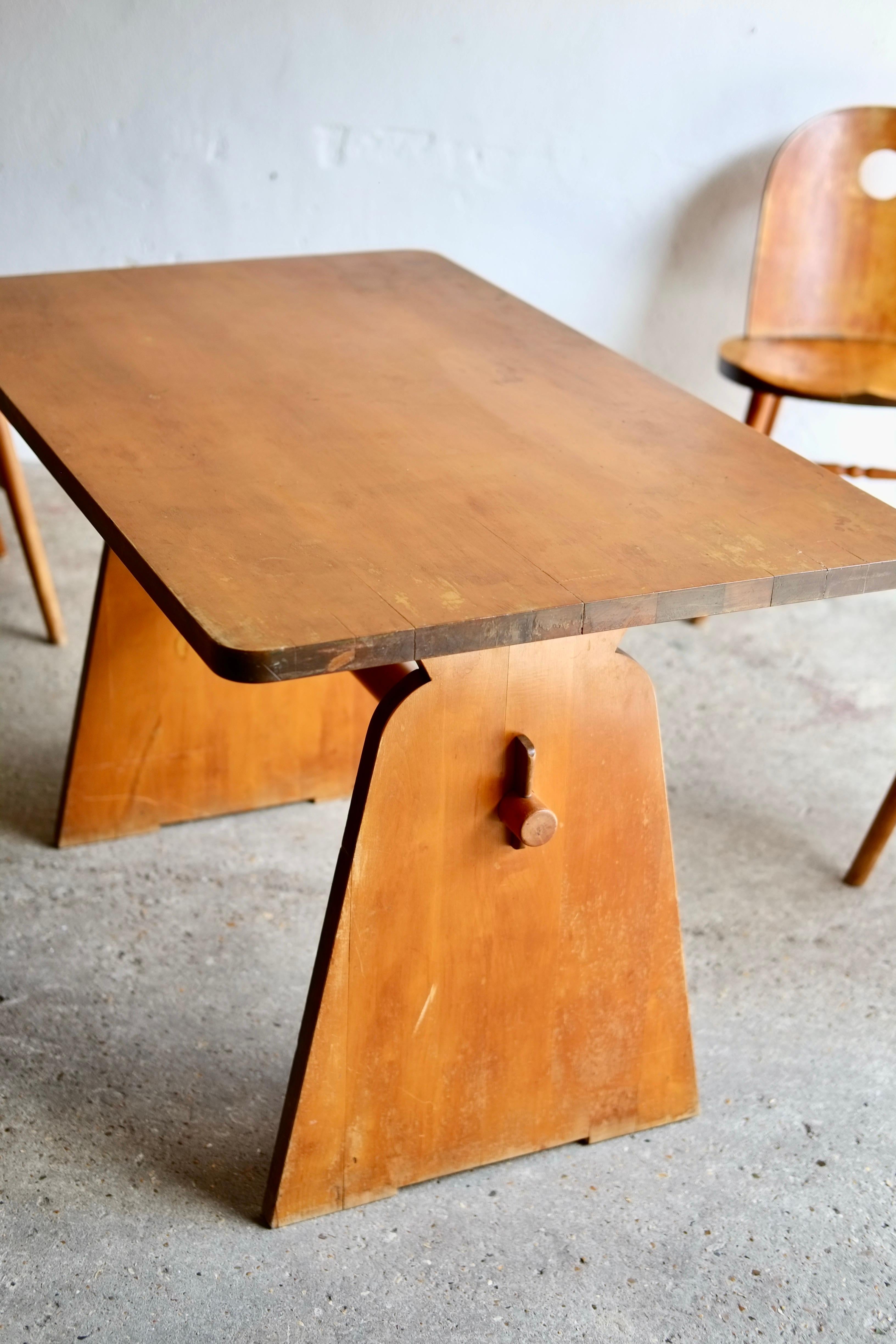 Mid-20th Century Uno Åhren For Gemla Dining Table & Chairs, 1930's For Sale