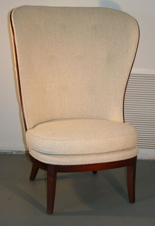 Hollywood Regency Uno Ahrens Style Wing Chair For Sale