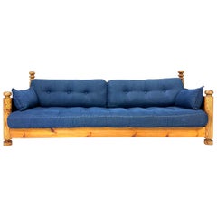 Uno & Östen Kristiansson Sofa aus Kiefer, 1970er Jahre