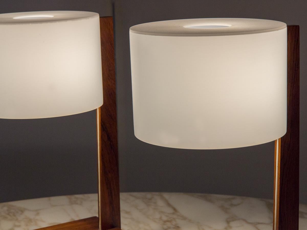 Swedish Uno and Osten Kristiansson for Luxus Rosewood Table Lamps