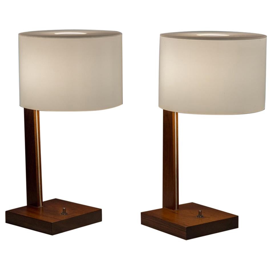 Uno and Osten Kristiansson for Luxus Rosewood Table Lamps