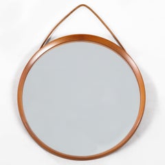 Uno and Osten Kristiansson Round Teak Mirror by Luxus Vittsjö, Sweden, 1960s