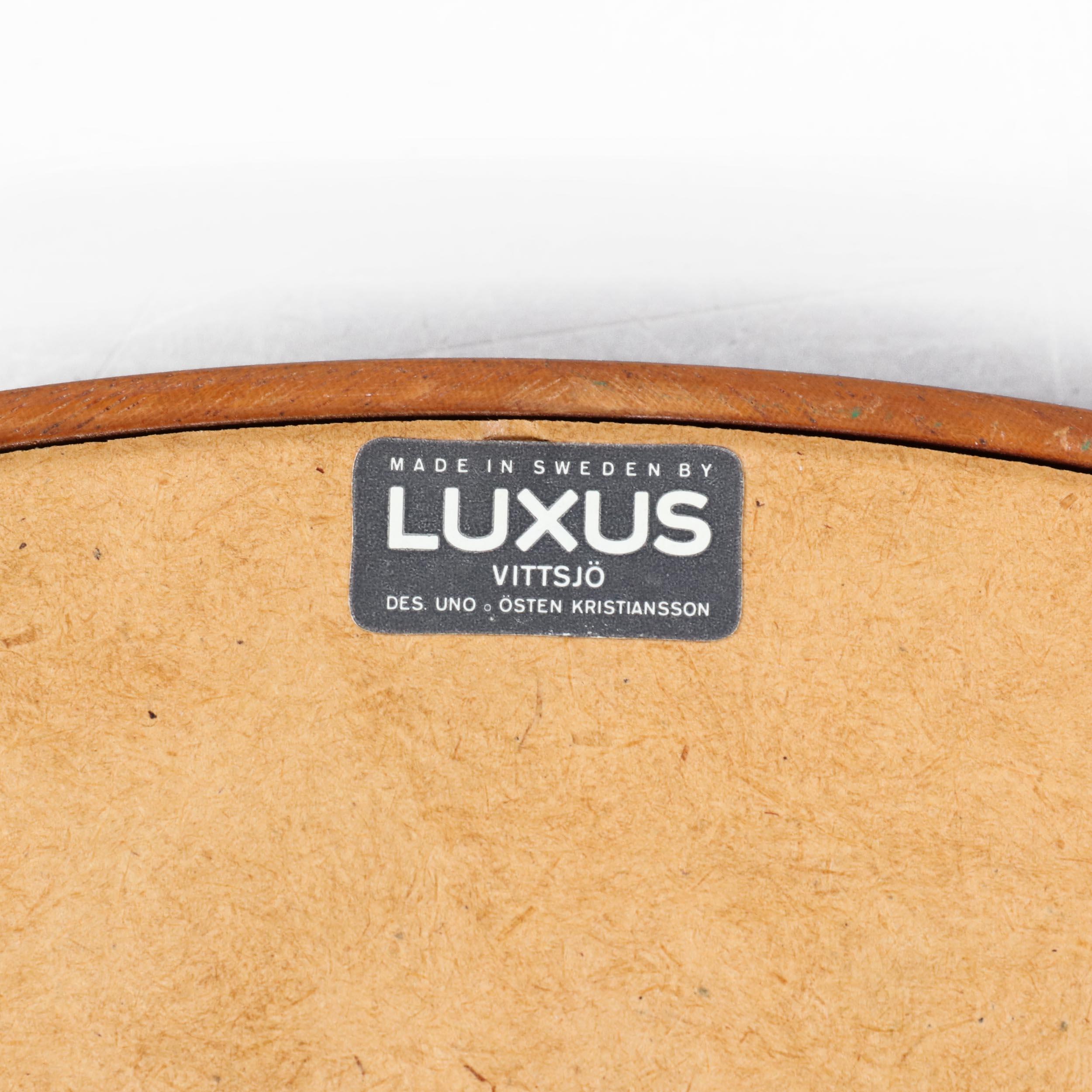 XX secolo Specchio rotondo in teak Uno e Osten Kristiansson di Luxus Vittsjö, Svezia, anni '60 in vendita