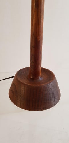 Mid Century Table Lamp in Oak by Luxus Sweden