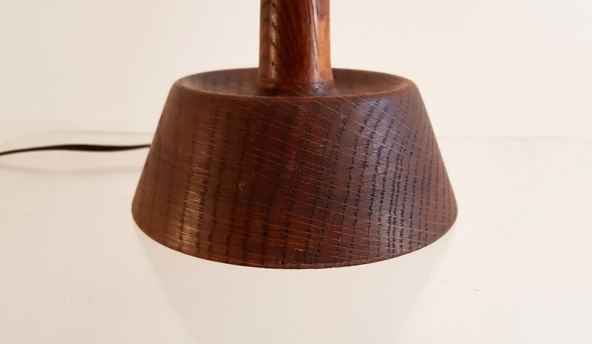 Swedish Mid Century Table Lamp in Oak by Luxus Sweden For Sale