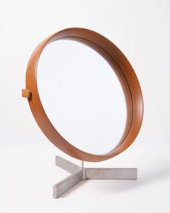 Uno & Östen Kristiansson Tischspiegel aus Teakholz, skandinavisch-modern, ca. 1975