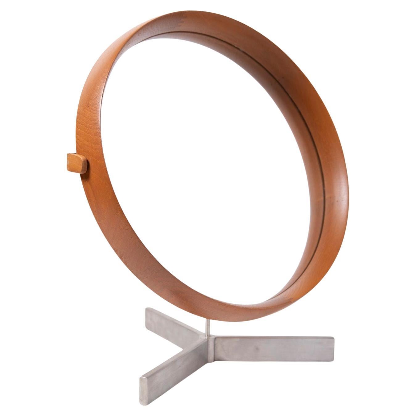 Uno and Östen Kristiansson Teak Scandinavian Modern Table Mirror c. 1975 For Sale