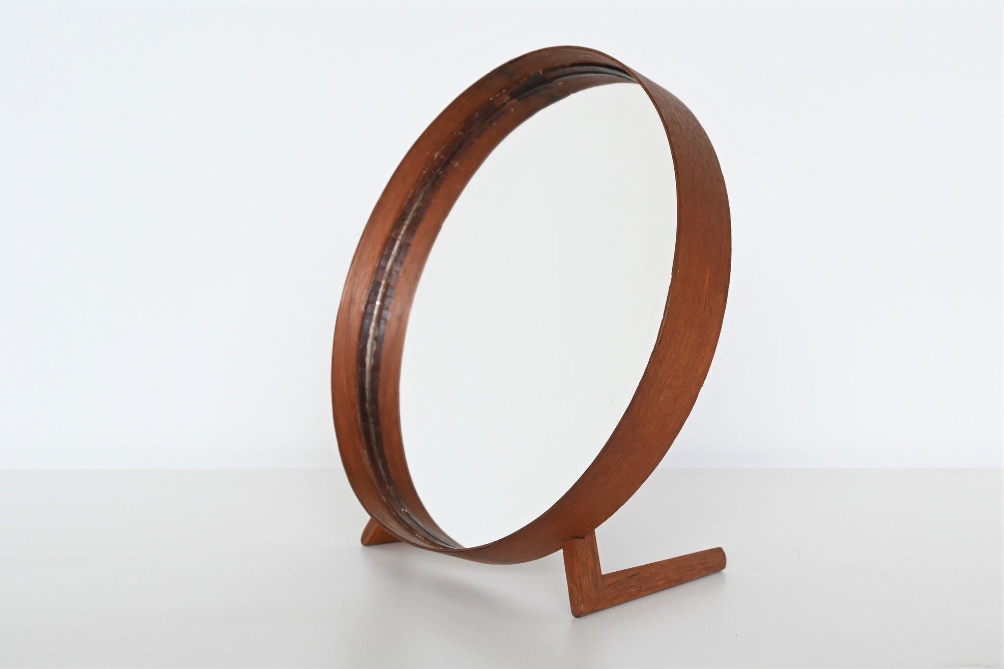 Swedish Uno and Osten Kristiansson Teak Table Mirror Luxus, Sweden, 1960