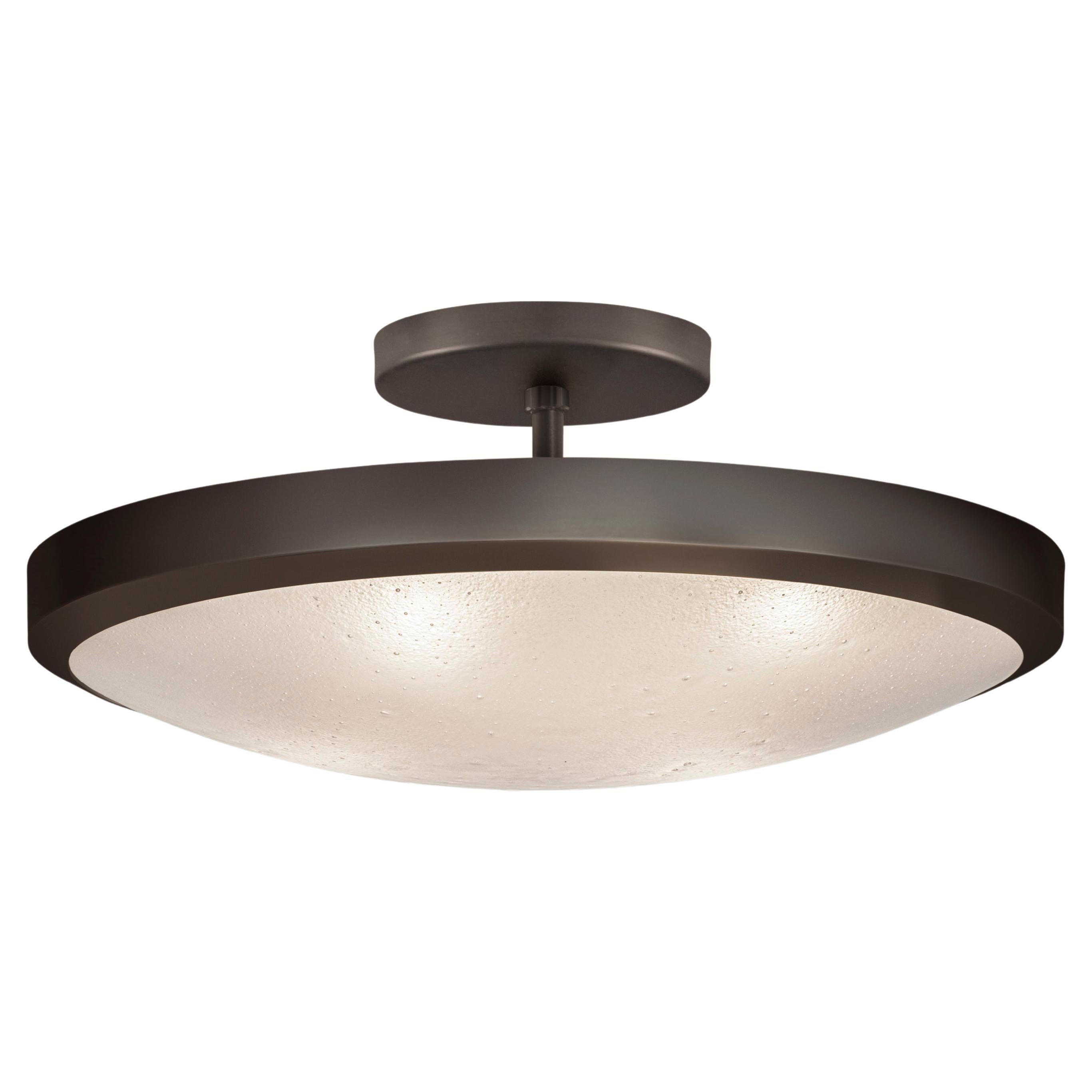 Uno Classico Semi-Flush Mount by Gaspare Asaro- Black Bronze Finish  For Sale