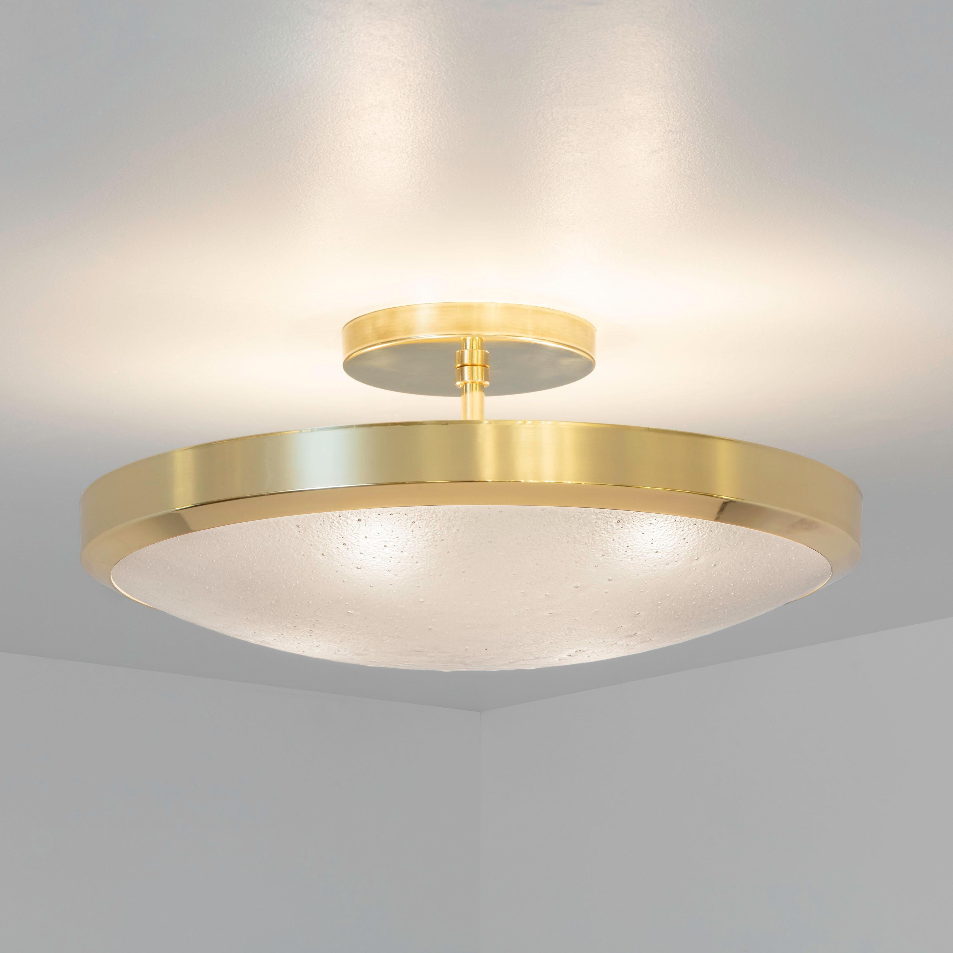 Brass Uno Classico Semi-Flush Mount by Gaspare Asaro-Polished Nickel Finish For Sale