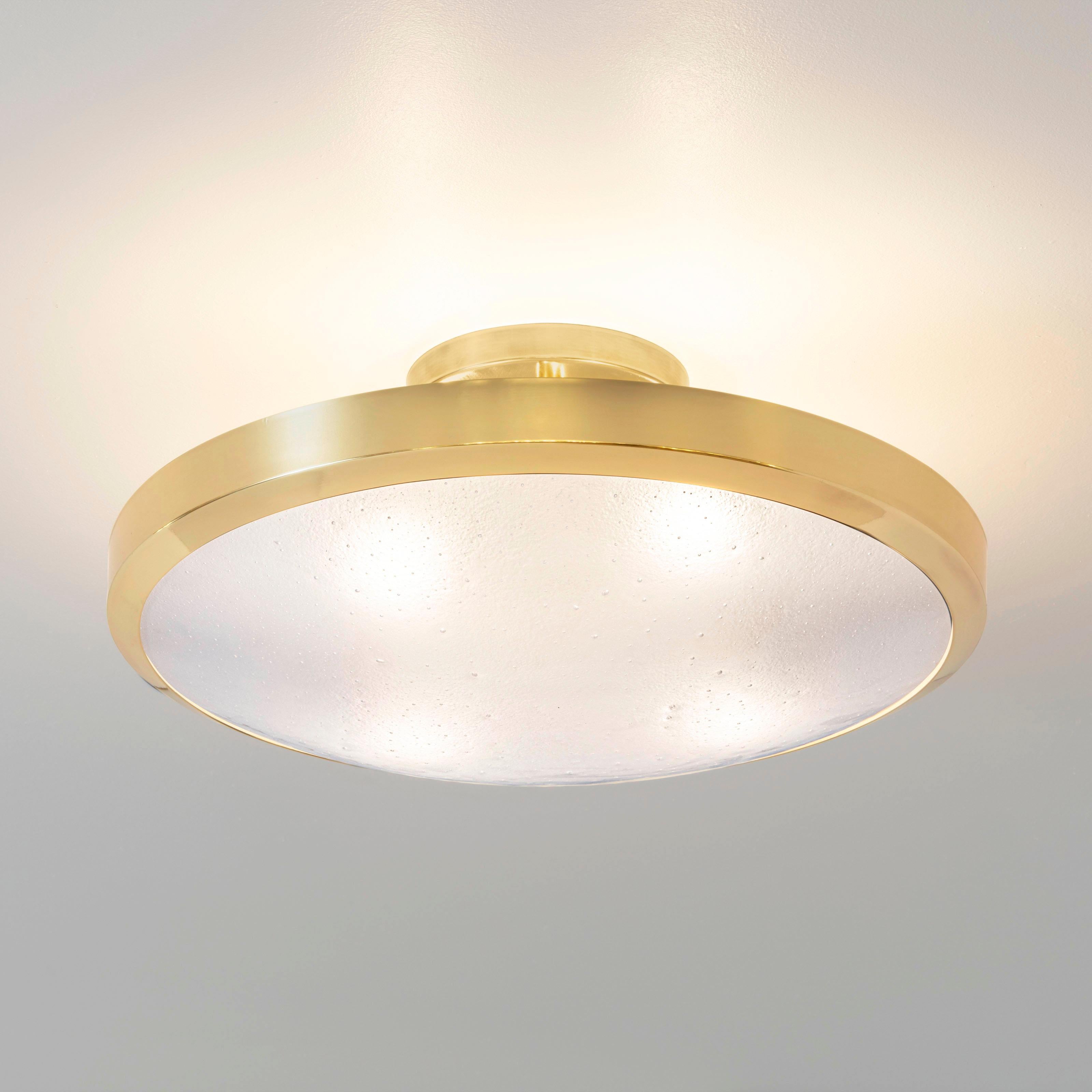 Uno Classico Semi-Flush Mount by Gaspare Asaro-Polished Nickel Finish For Sale 2