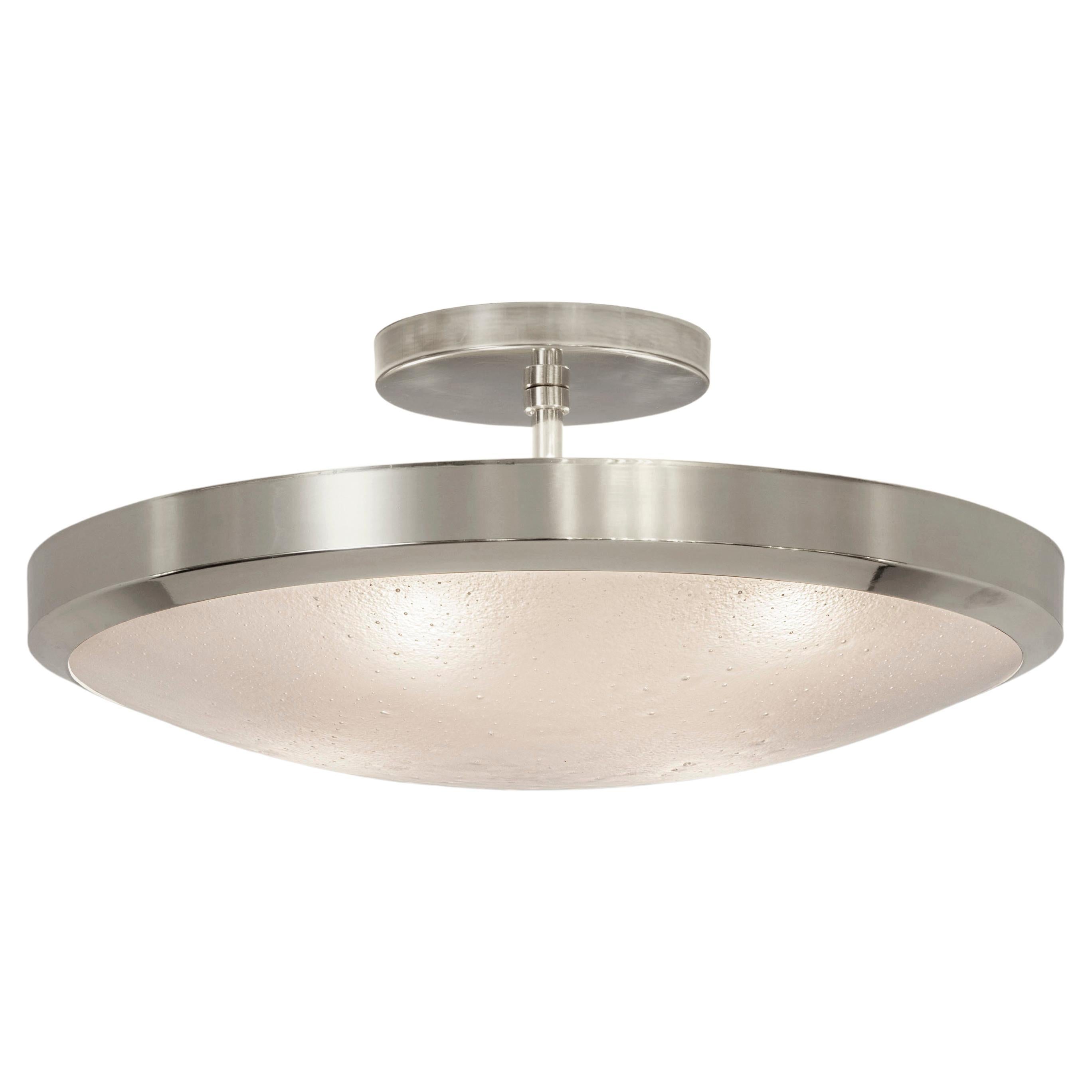 Uno Classico Semi-Flush Mount by Gaspare Asaro-Polished Nickel Finish  For Sale