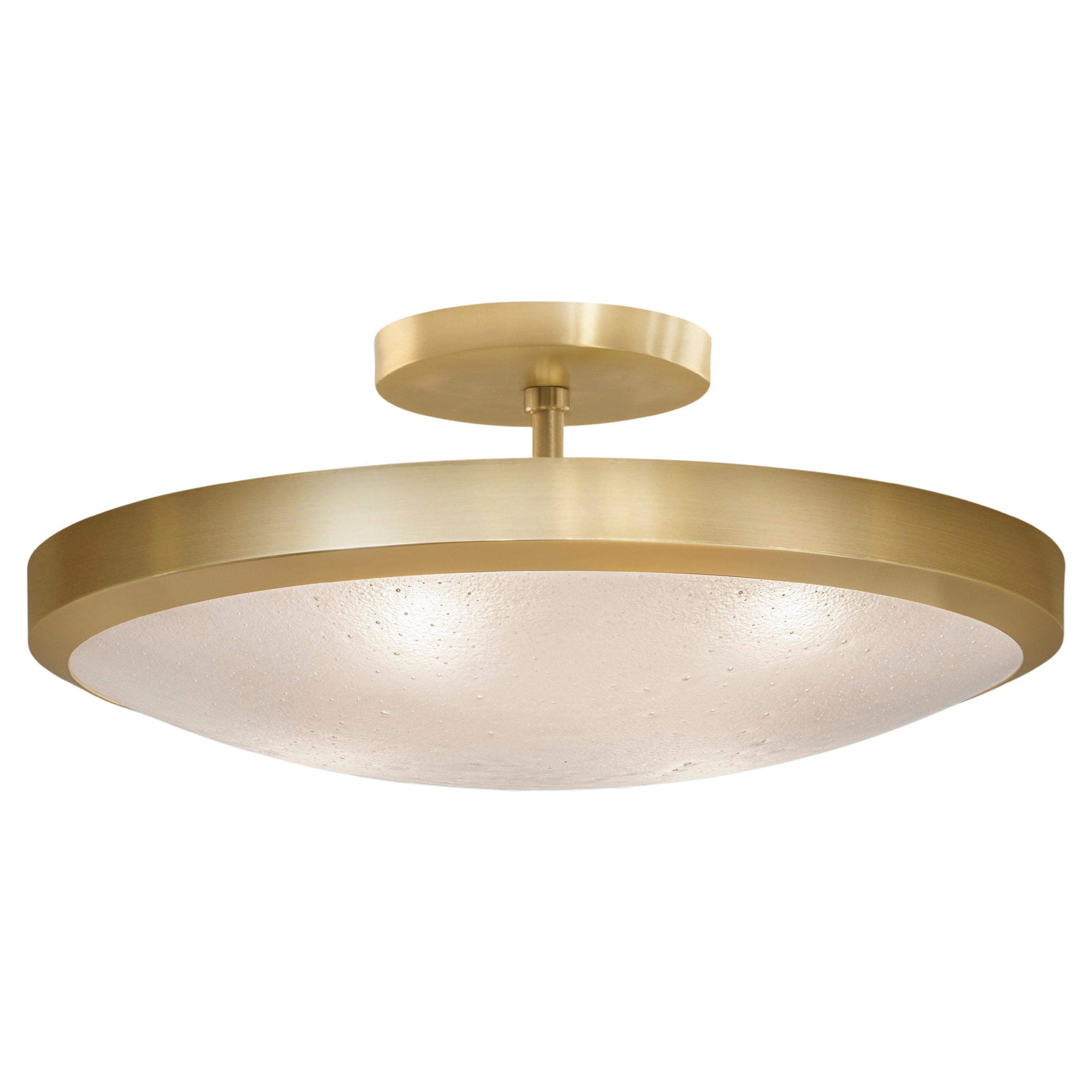 Uno Classico Semi-Flush Mount by Gaspare Asaro-Satin Brass Finish  For Sale