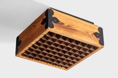 Uno Dahlen, Flush Mount, Pine, Iron, Sweden, 1970s