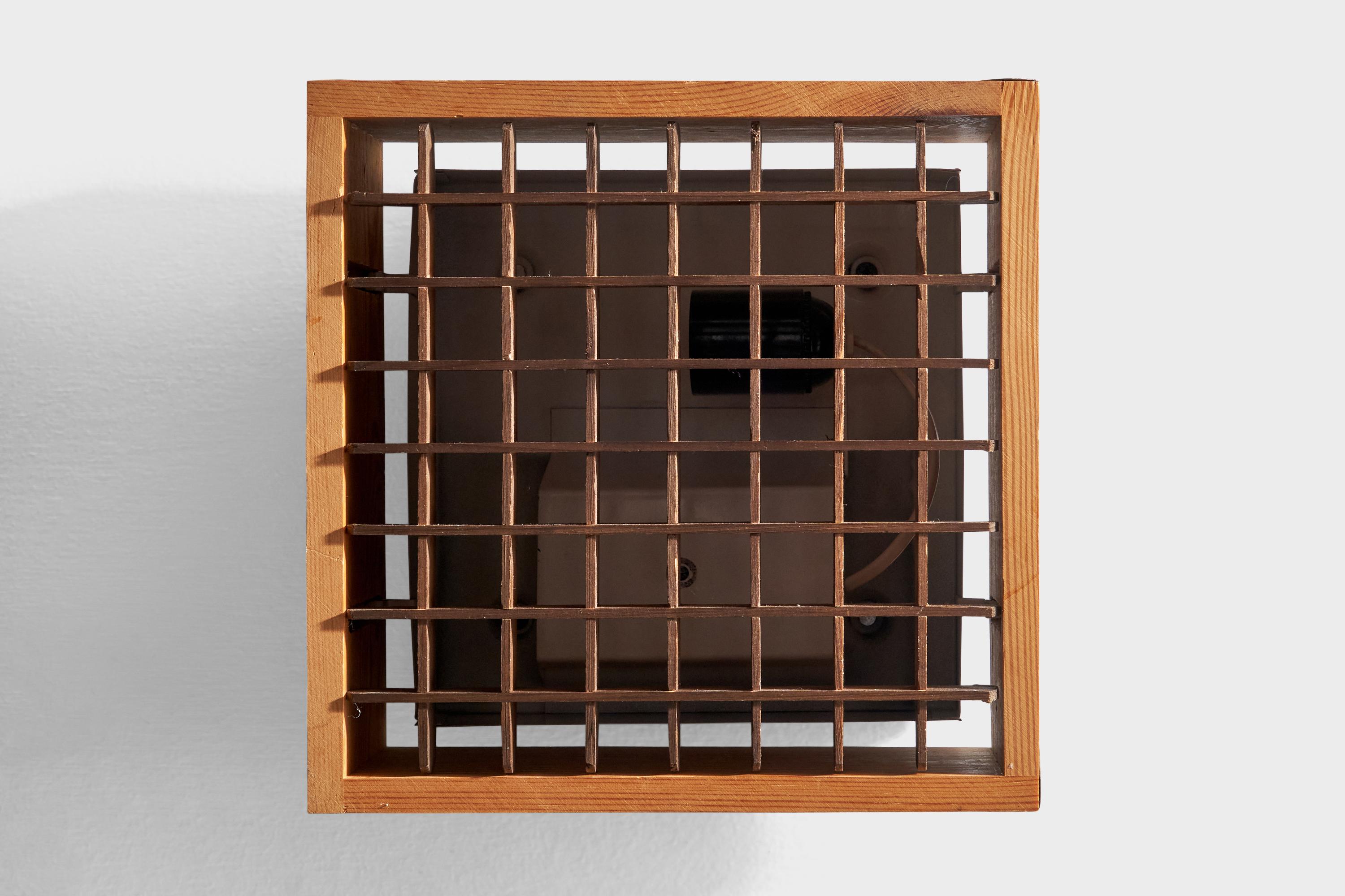 Late 20th Century Uno Dahlen, Flush Mount, Pine, Iron, Sweden, 1970s For Sale