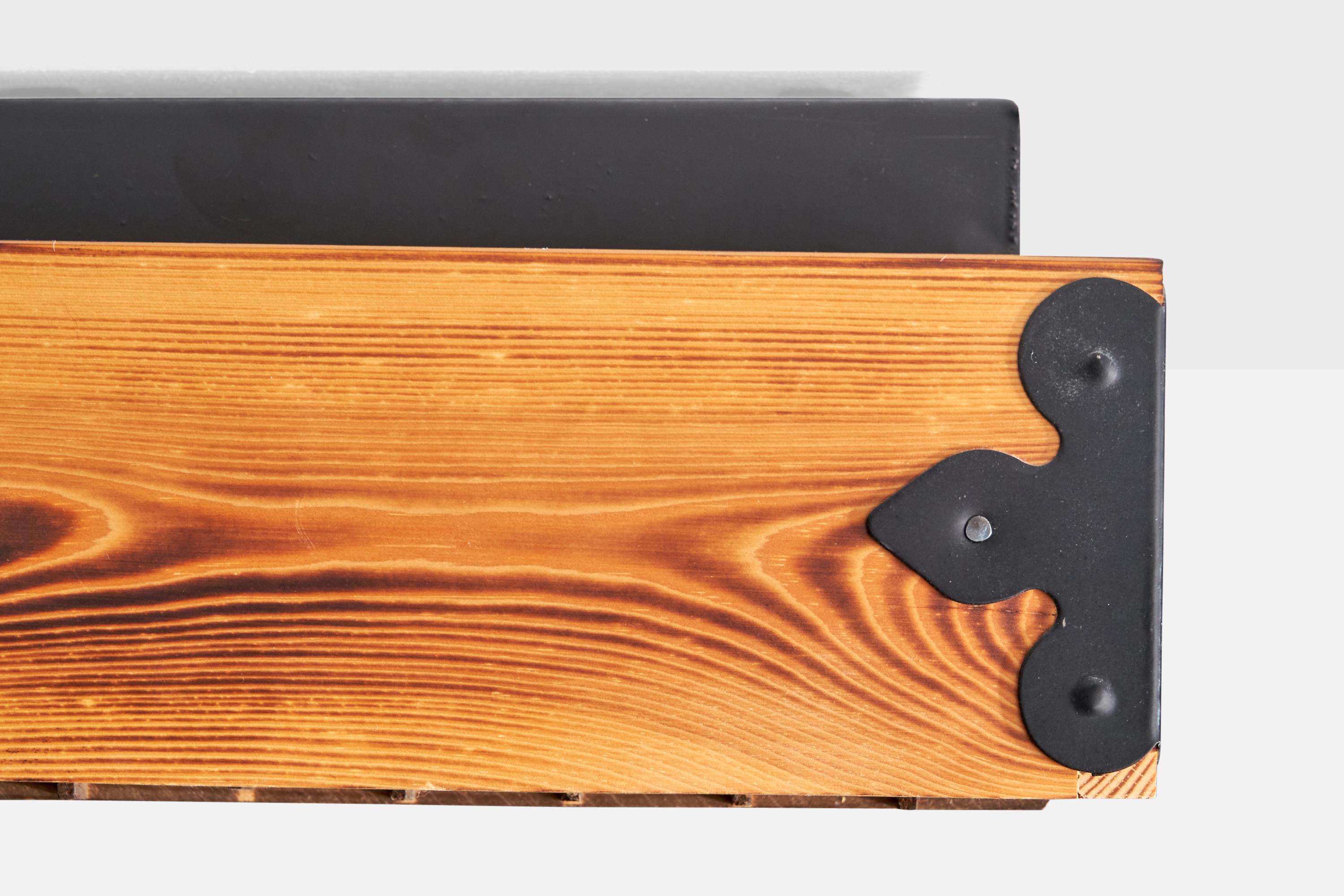 Uno Dahlen, Flush Mount, Pine, Iron, Sweden, 1970s For Sale 1