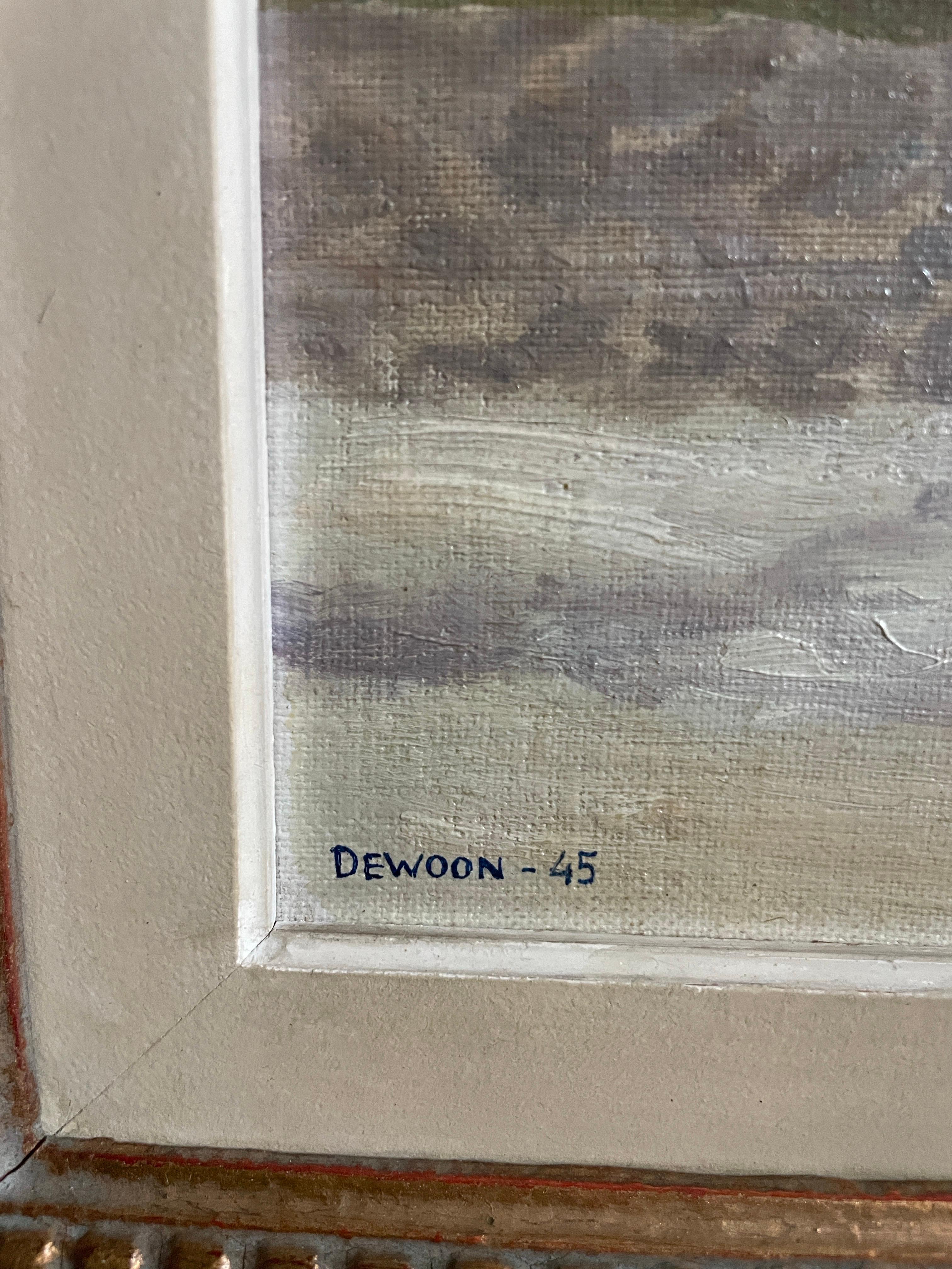 Uno Dewoon Pintura al óleo Pintura de paisaje (1909-1988) Obra de arte neutra sueca en venta 3