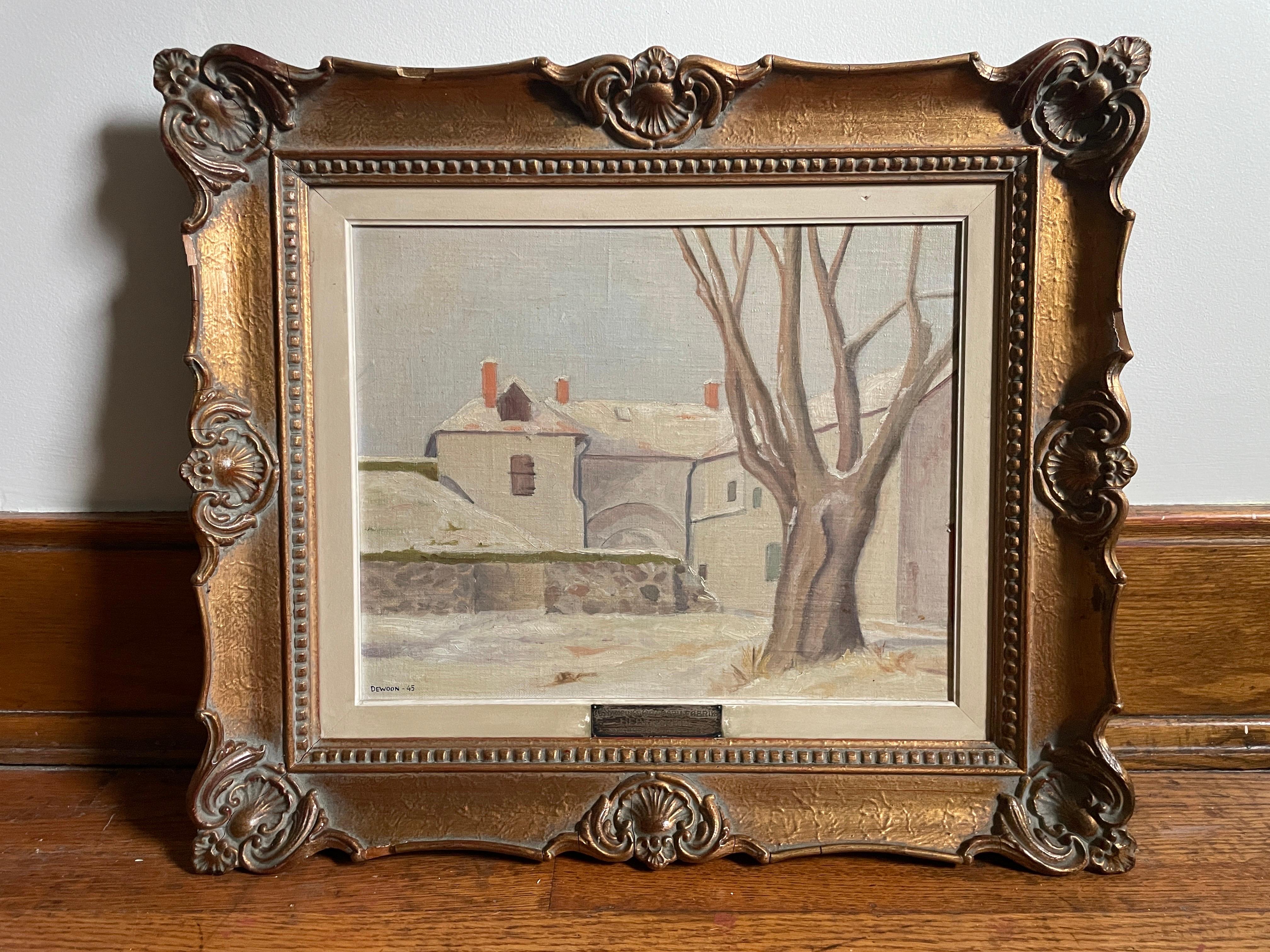 Uno Dewoon Pintura al óleo Pintura de paisaje (1909-1988) Obra de arte neutra sueca en venta 4