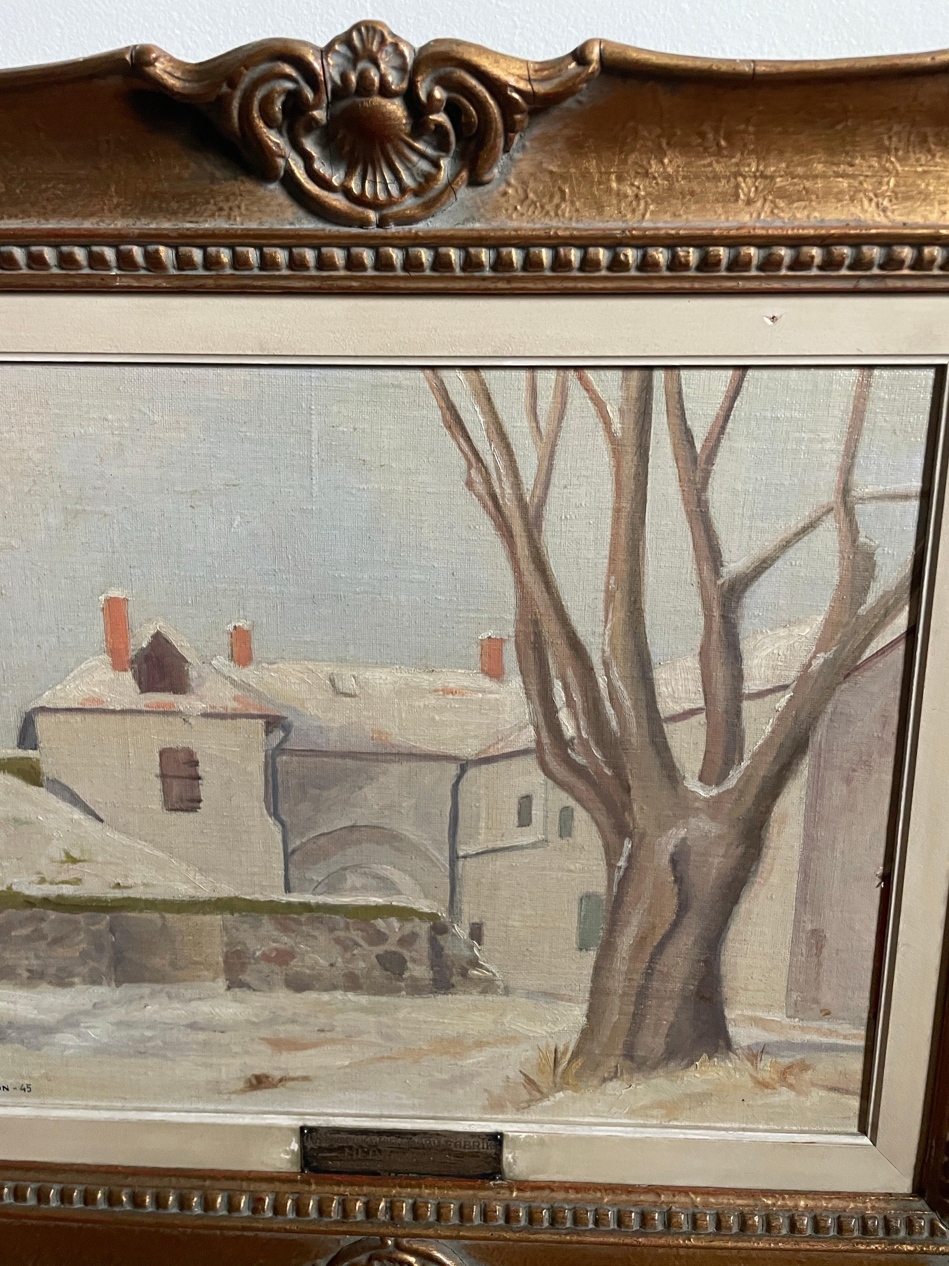 Uno Dewoon Pintura al óleo Pintura de paisaje (1909-1988) Obra de arte neutra sueca en venta 2