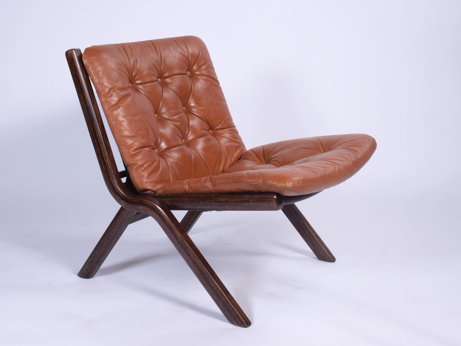 Uno Folding Chair by Ekornes of Norway 1970's, set of 2 In Good Condition In Store Heddinge, DK