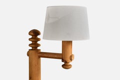 Uno Kristiansson, Floor Lamp, Pine, Fabric, Sweden, 1970s