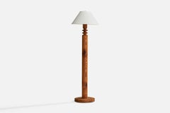 Uno Kristiansson, Floor Lamp, Pine, Fabric, Sweden, 1970s