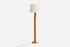 Uno Kristiansson, Floor Lamp, Pine, Fabric, Sweden, 1970s