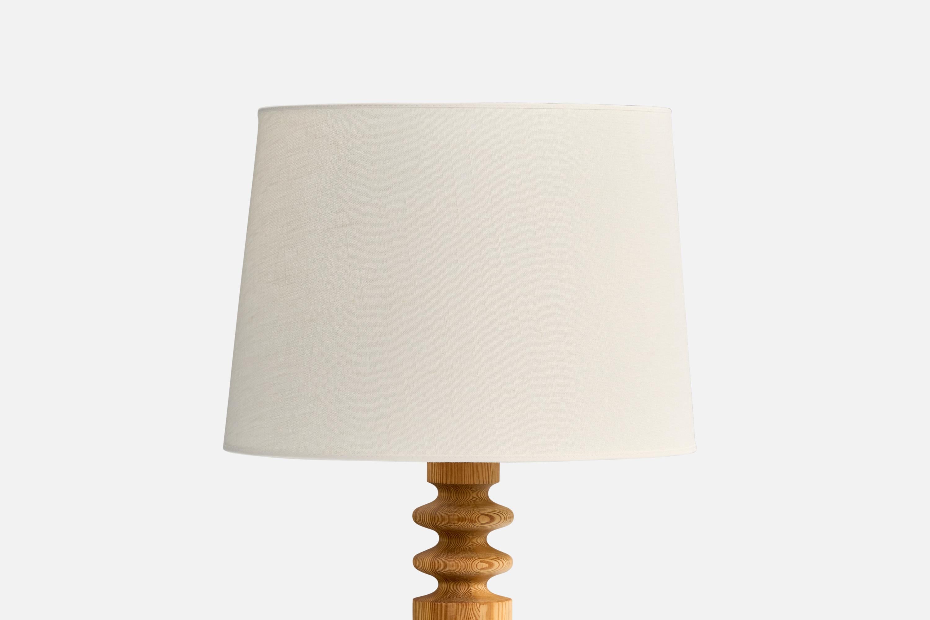 Scandinave moderne Uno Kristiansson, Lampadaire, Pin, Tissu, Suède, Années 1970 en vente